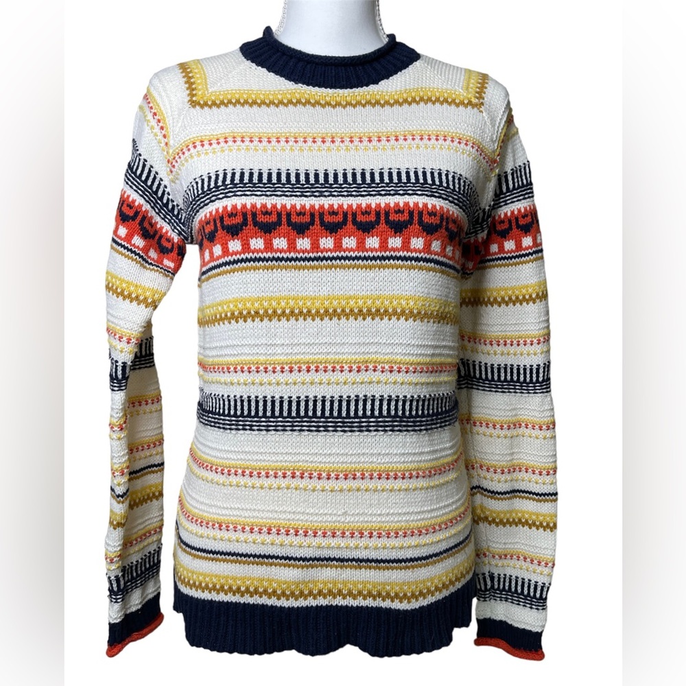 SPARROW/ANTHROPOLOGIE: Bright Stripe Knit Sweater, Size Medium